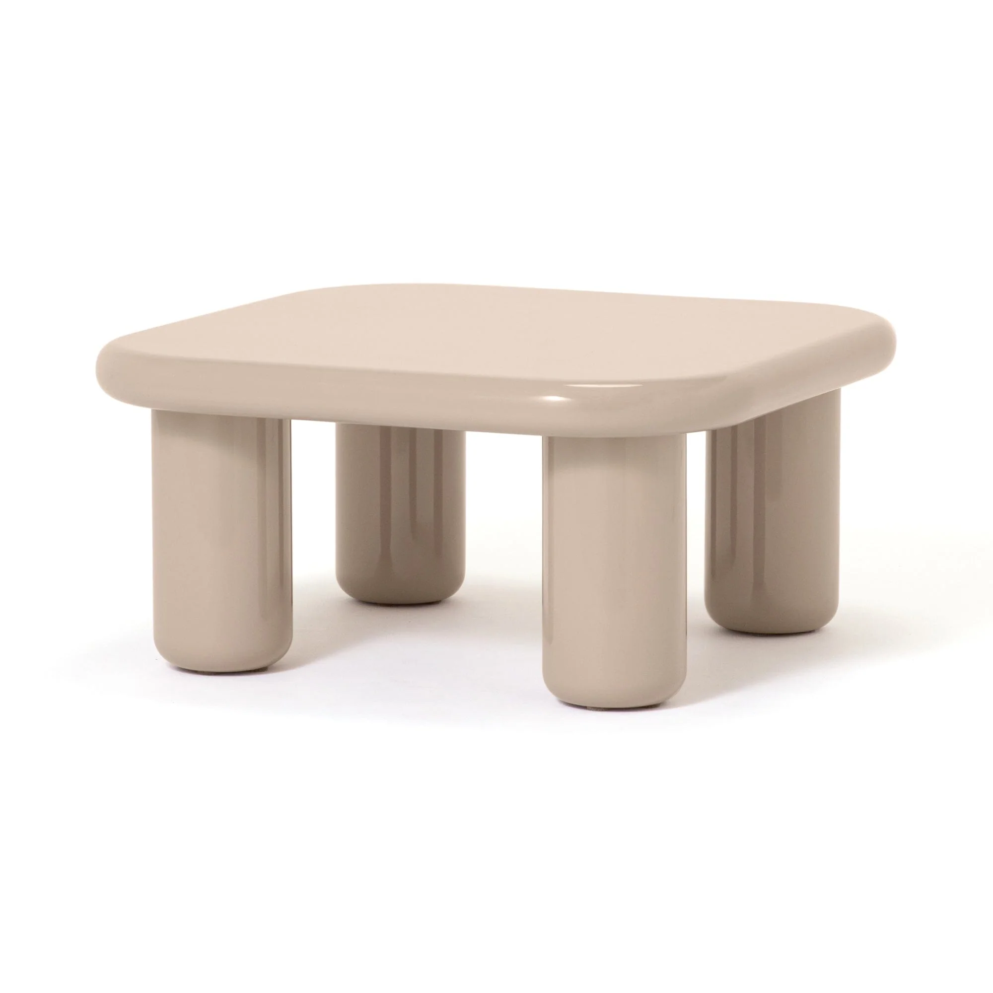 Beige Round Faceted Coffee Table