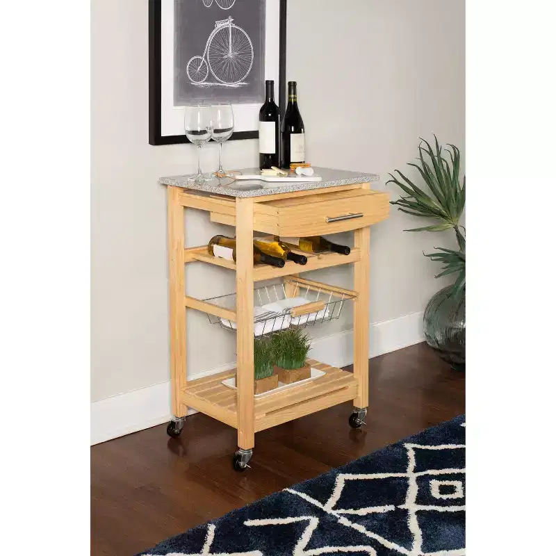Roger Kitchen Island Granite Top - Linon
