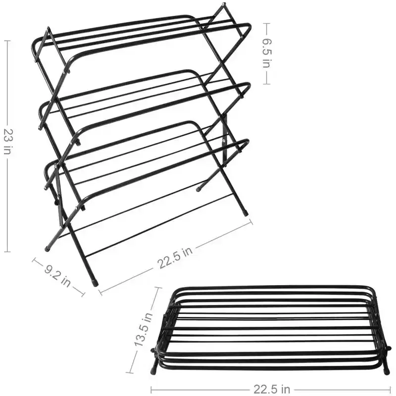 4-Tier Foldable Metal Shoe Rack Shelf, Matte Black