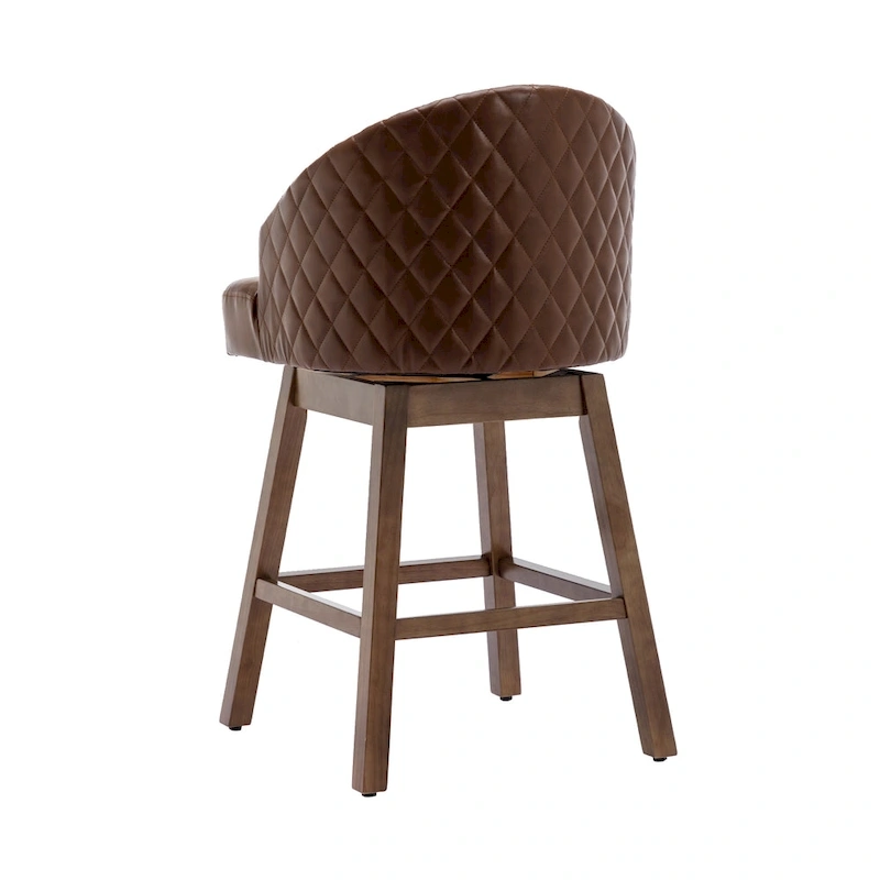 360 Degree Swivel Counter Height Bar Stools with Footrest Set of 2