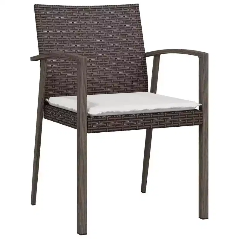 vidaXL Garden Chair Set of 6 Poly Rattan, Steel Medium Durable