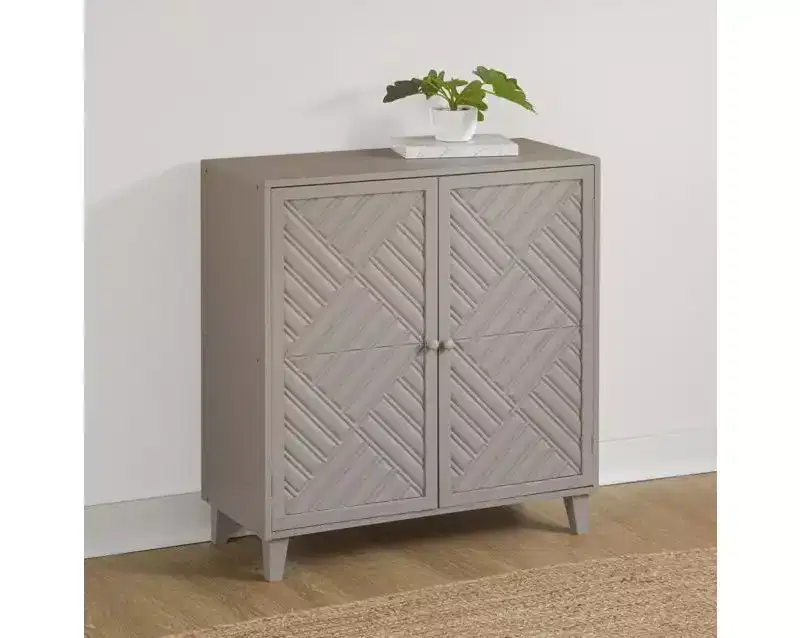 The Lakeside Collection 2-Door Cabinet with Chevron Design