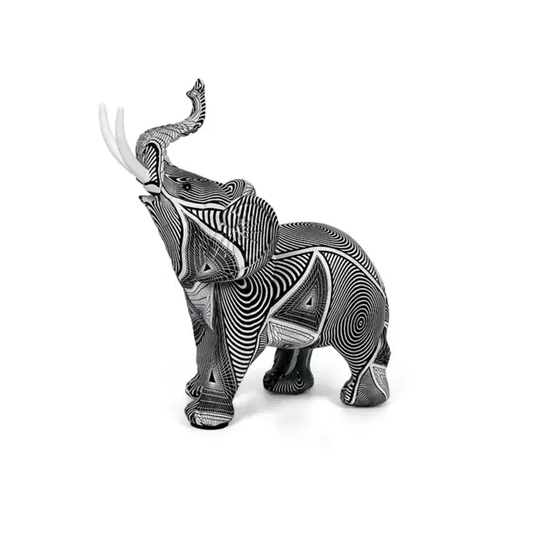 Graffiti Colorful Resin Elephant Figurine - Water Transfer Printed Home Decor for Living Room