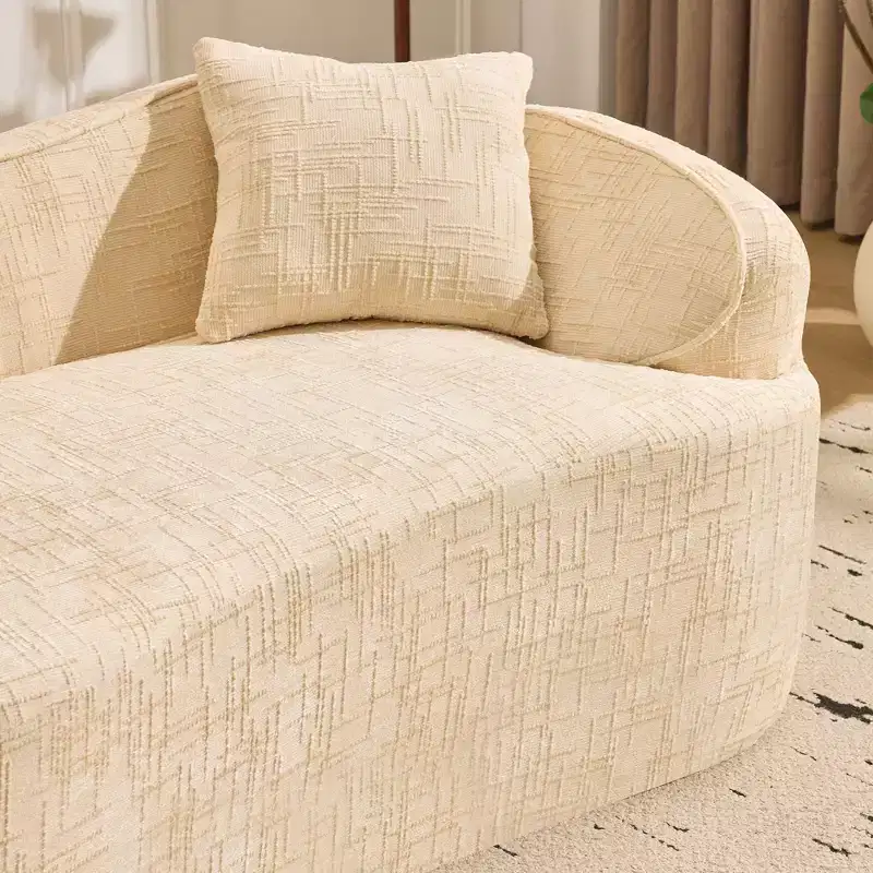 Clihome Curved Two-Person Compress Sofa with Armrests & 2 Pillows