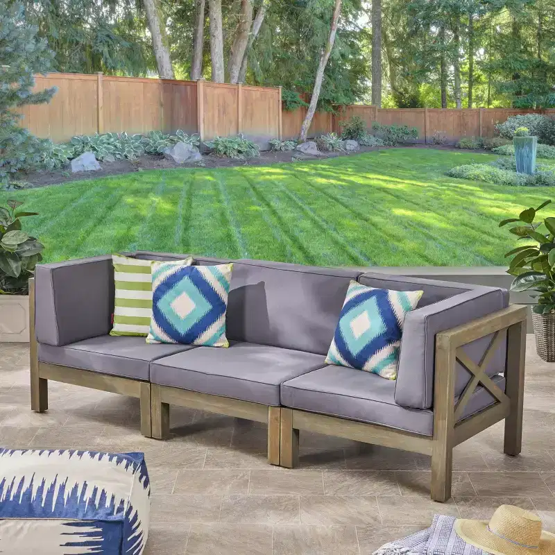 Brava 3pc Acacia Modular Sofa - Christopher Knight Home