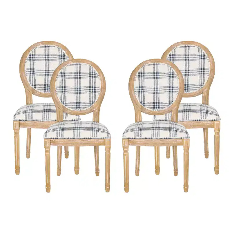 GDFStudio Newman Traditional Upholstered Rubberwood Dining Chairs (Set of 4)