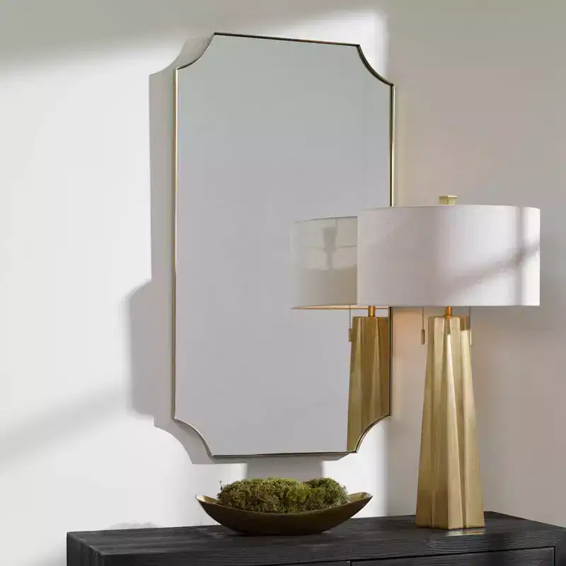 Lennox Brushed Brass 22 1/4 x 40 1/4 Wall Mirror