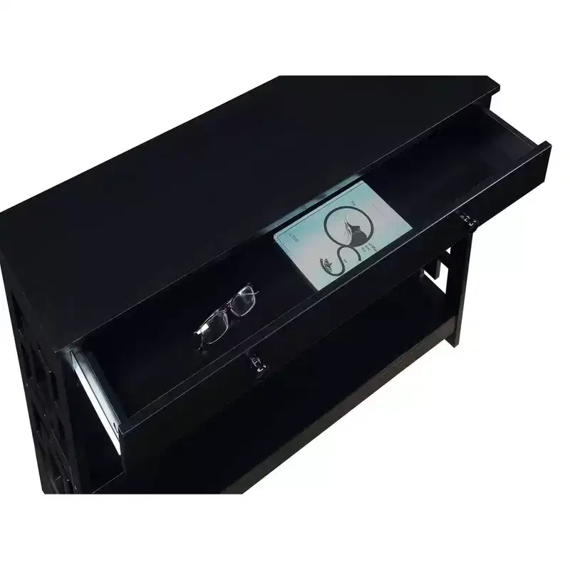 Town Square 1 Drawer Console Table with Shelves - Breighton Home