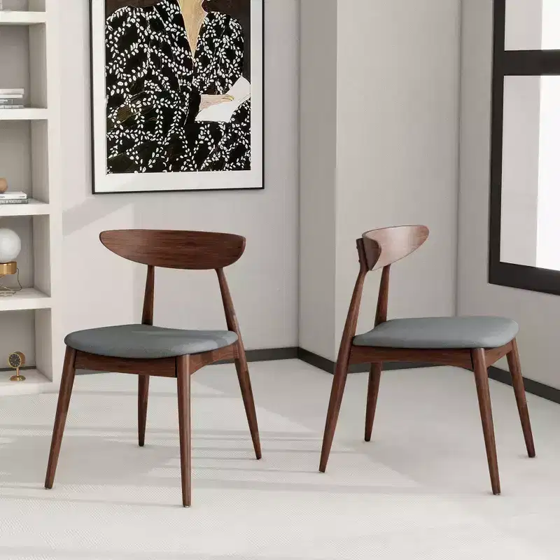 Christopher Knight Home Barron Mid Century Modern Rubberwood Fabric Upholstered Dining Chairs (Set of 2)