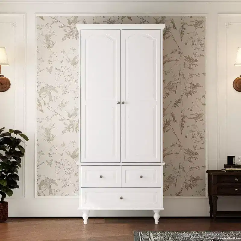 Wardrobe Closet 2 Door 3 Drawer with Tall Legs