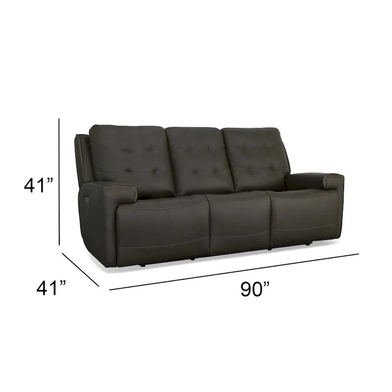 Top Grain Leather Power Reclining Sofa with Power Headrests and Zero Gravity