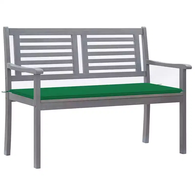 vidaXL Bench Grey Solid eucalyptus wood Medium Ergonomic Garden Bench