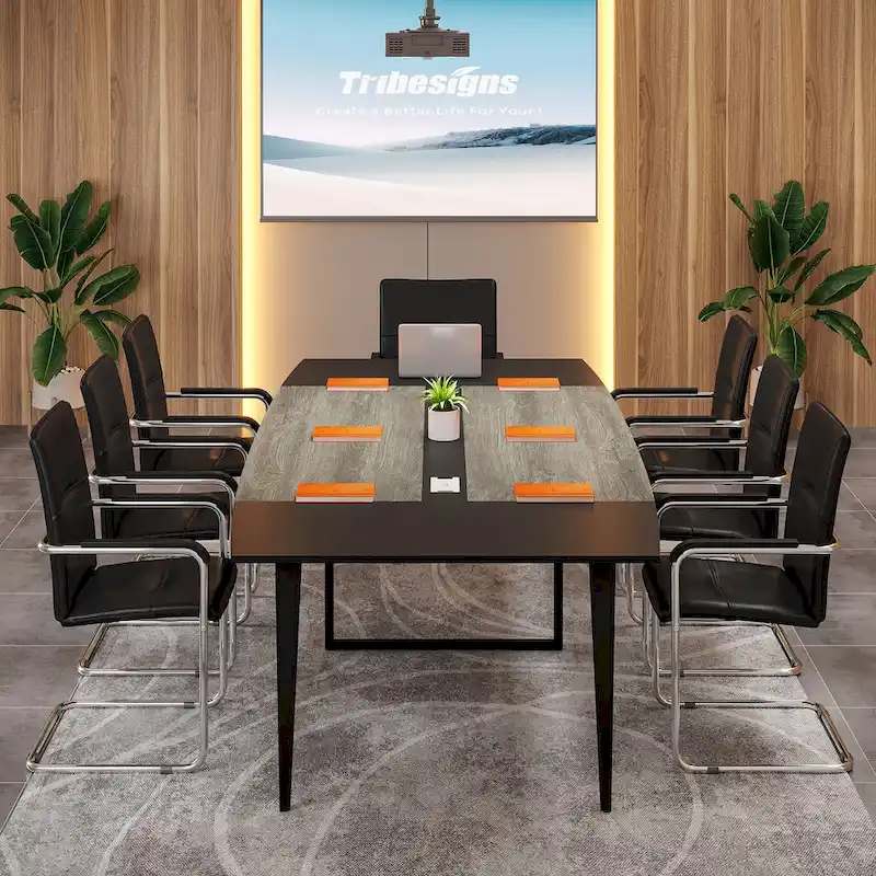 94.48 L x 47.24 W Conference Table,Seminar Table with Rectangle Grommet