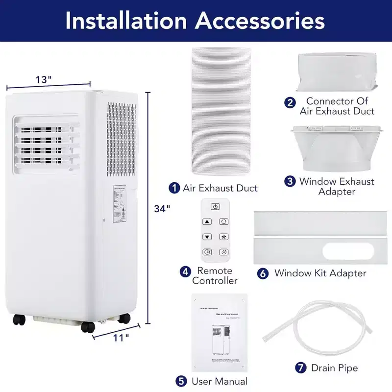 Garvee 10000 BTU Smart AC Unit with Remote Control, Cools Rooms up to 450 Sq.ft, White