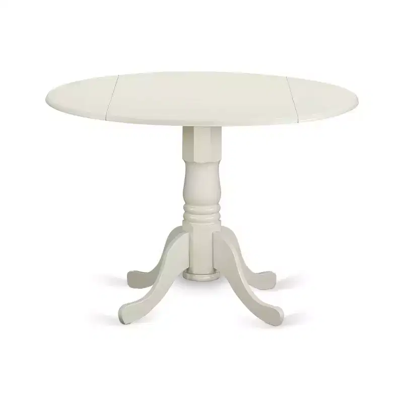 3-Piece Linen white Solid Wood Top-Round Upholstered Dining Room Set -Seats 4
