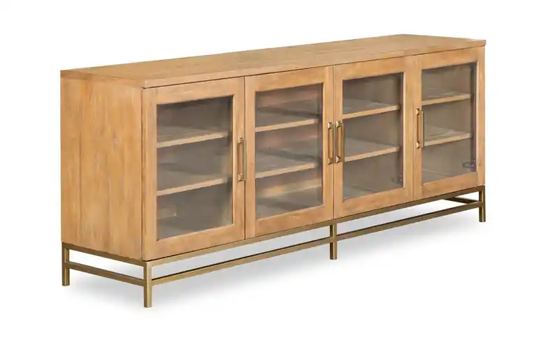 70 Modern Solid Wood TV Stand with Storage and Cable Management for TVs up to 75 - Belgian