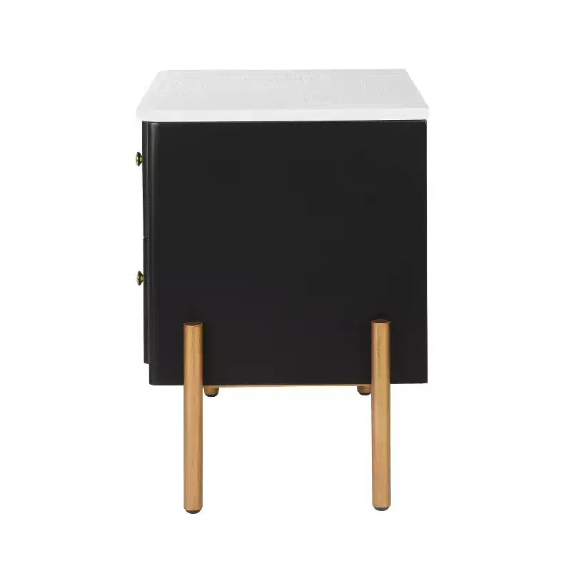 Christopher Knight Home Eilidh Modern Wood and Metal Nightstand with 2 Drawers