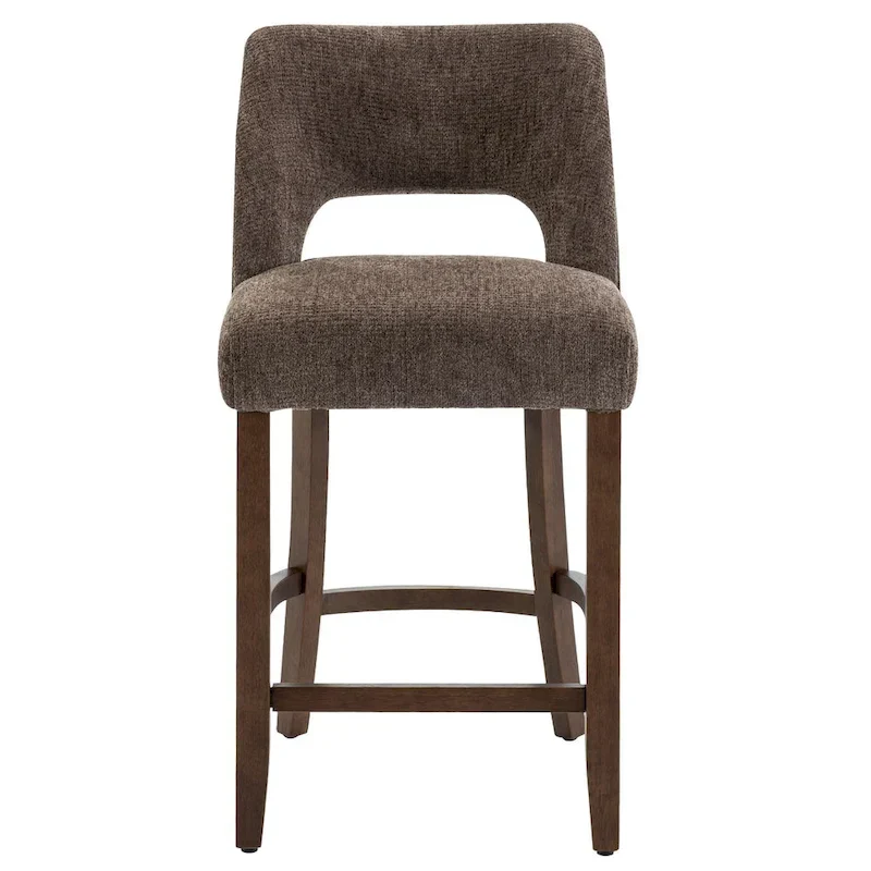 Set of 2 Wooden Bar Stools with Footrest