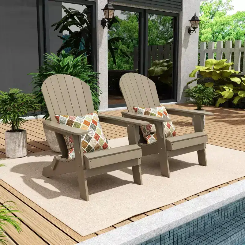 WestinTrends Tuscany HIPSOutdoorPatioFoldingAdirondackChair (Set of 2)