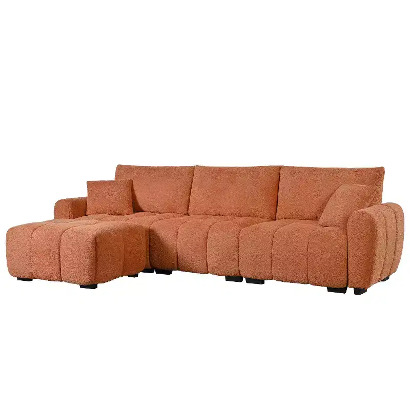 Merax L-Shaped Sectional Sofa with Free-Moving Ottoman