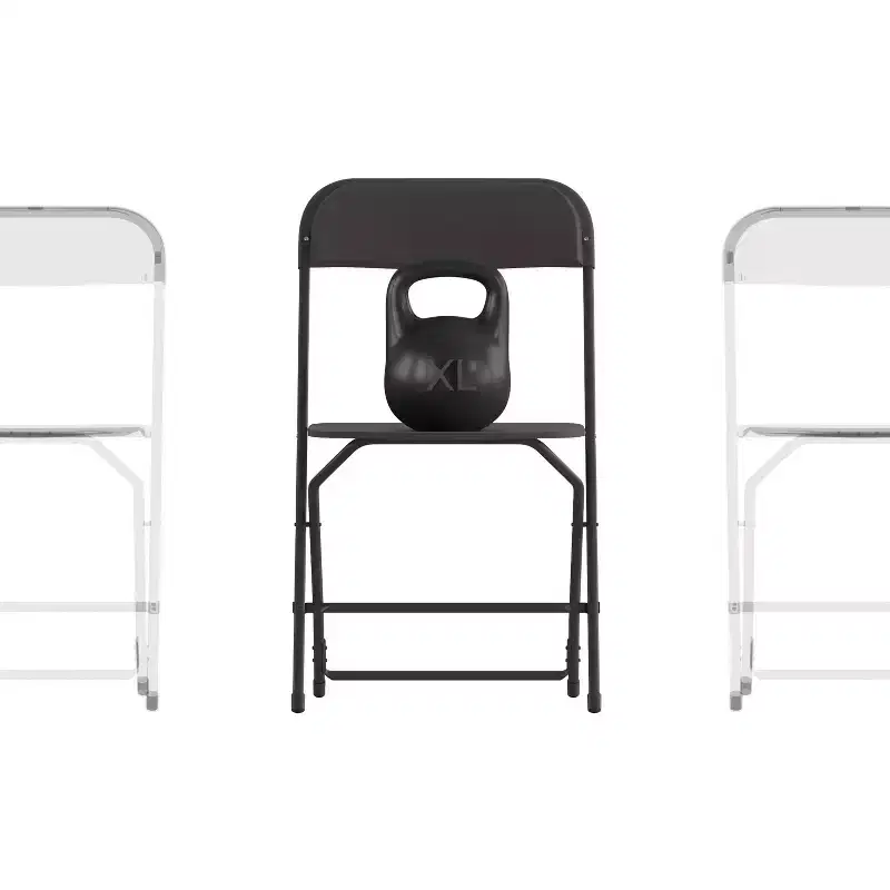 Flash Furniture Hercules Big and Tall Commercial Folding Chair - Extra Wide 650LB. Capacity - Durable Plastic - 4-Pack