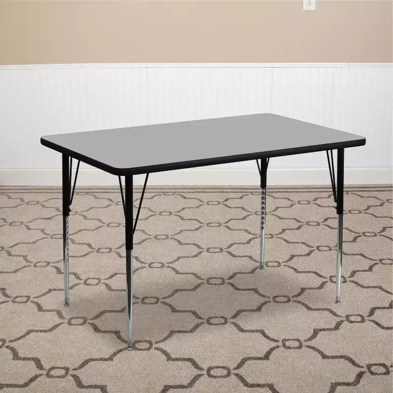 Emma and Oliver 30x48 Rectangle Laminate Adjustable Activity Table