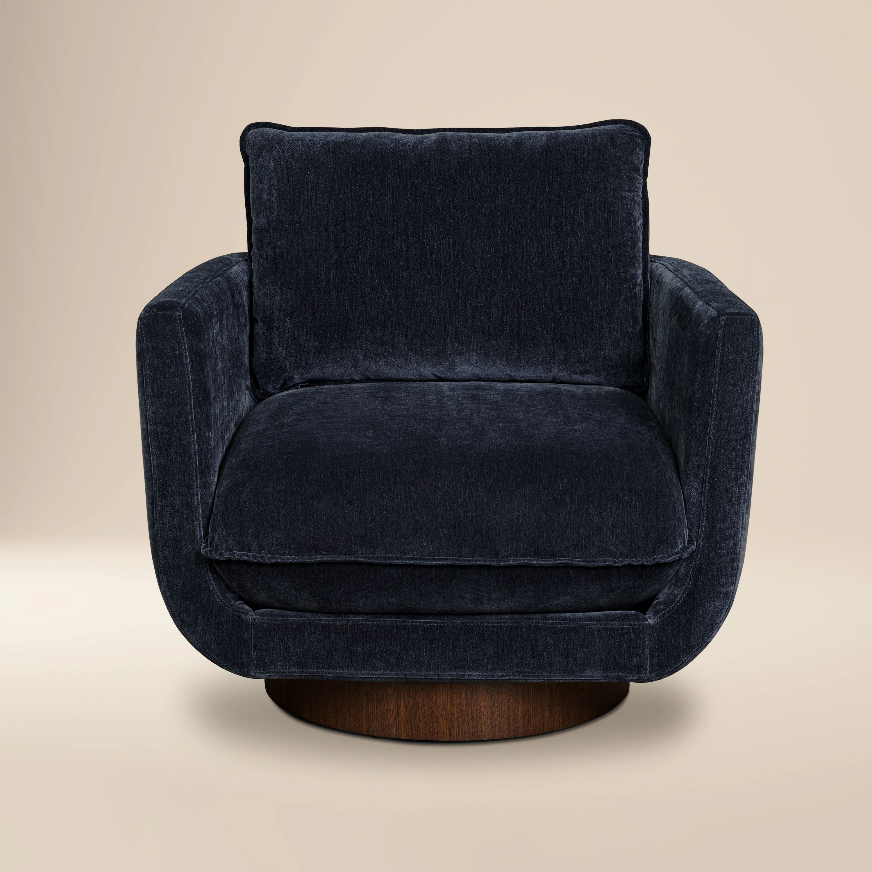 Modern Mystic Blue Swivel Lounge Chair with 360° Swivel Base