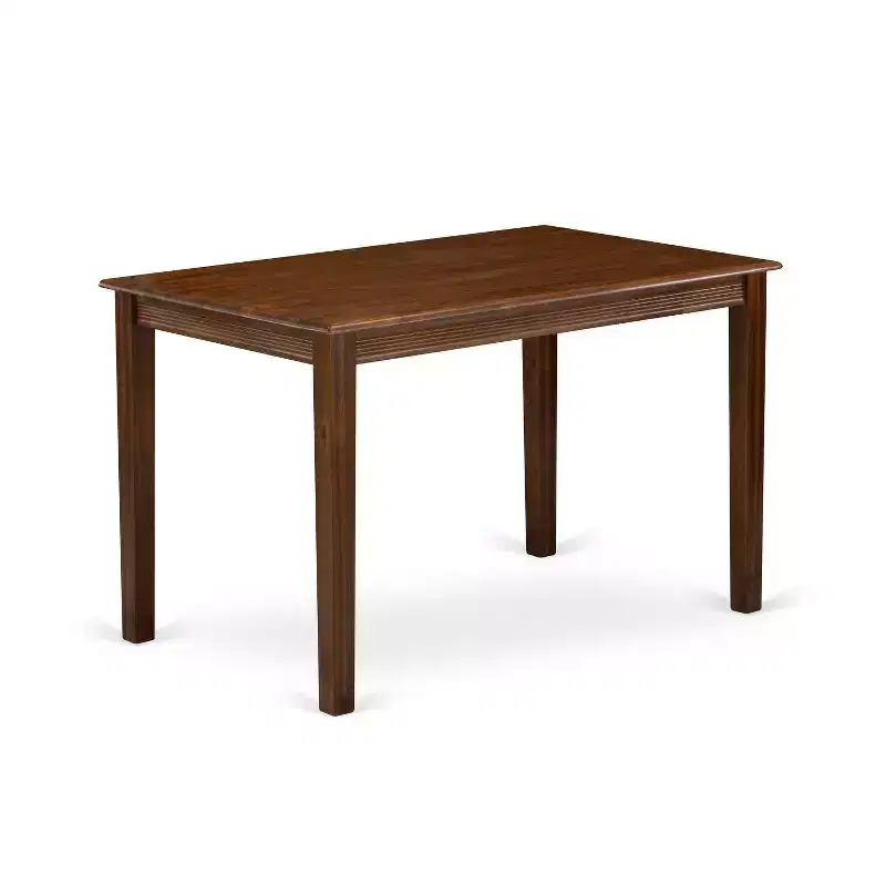 HomeStock 3-Pc Antique Walnut Finish Rectangular Solid Wood Top Dining Table Set