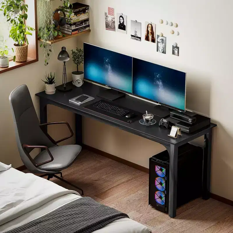 71 Inch Large Industrial Desk Home Office Table with Wide and Metal Frame