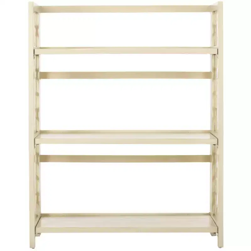 Small Open Bookcase, Black, 3-Shelf, Poplar Wood