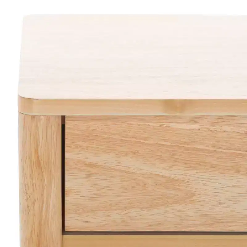 1-Drawer Rubberwood Nightstand with Open Shelf, Whitewash Finish, No Assembly