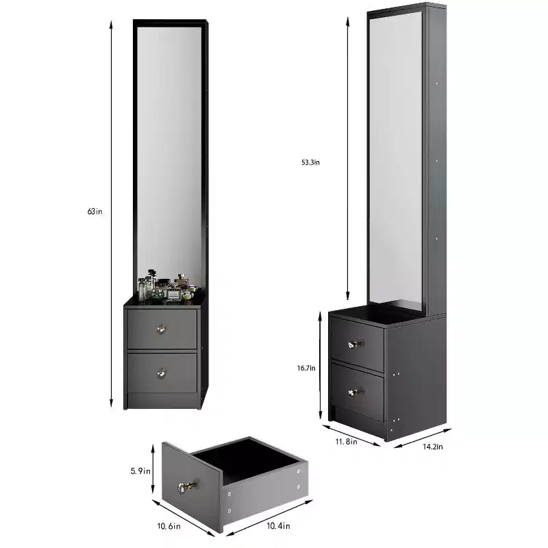 Length 11.8 x Width 15.7 x Height 63 Simple Stylish Dressing Mirror Cabinet, Full Body Mirror Cabinet, Extra Large Mirror