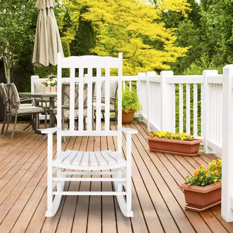 Karl Home | 24-Inch Solid Wood Patio Rocking Chair