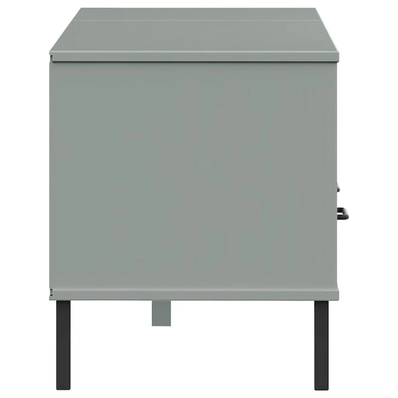 vidaXL TV Stand TV Console TV Console with Metal Legs Solid Wood Pine OSLO - 62.2 x 15.7 x 18.3