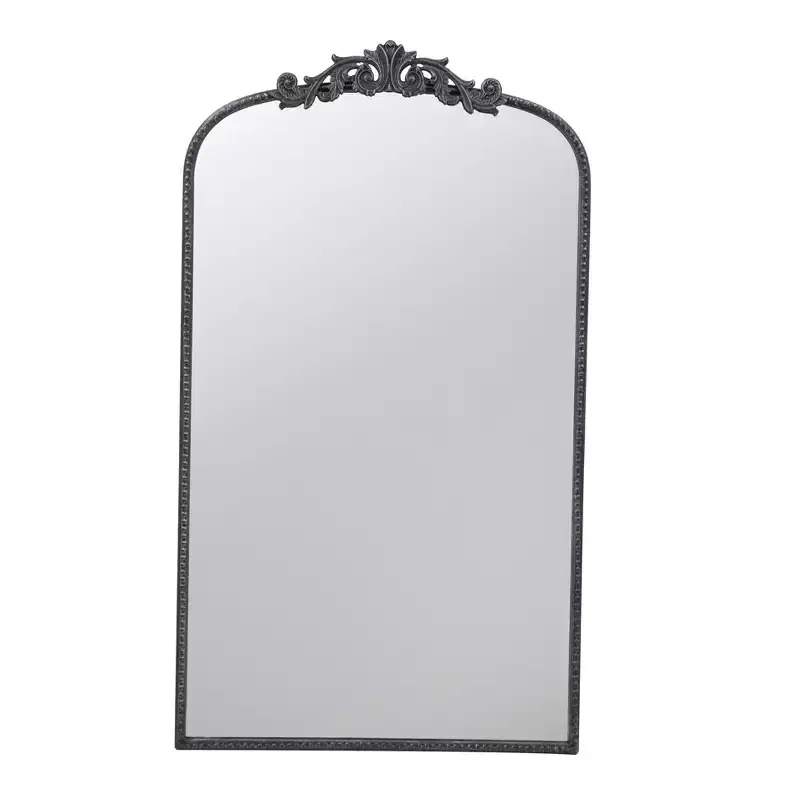 24 x 42 Inch Rectangular Wall Mirror with Baroque Inspired Frame