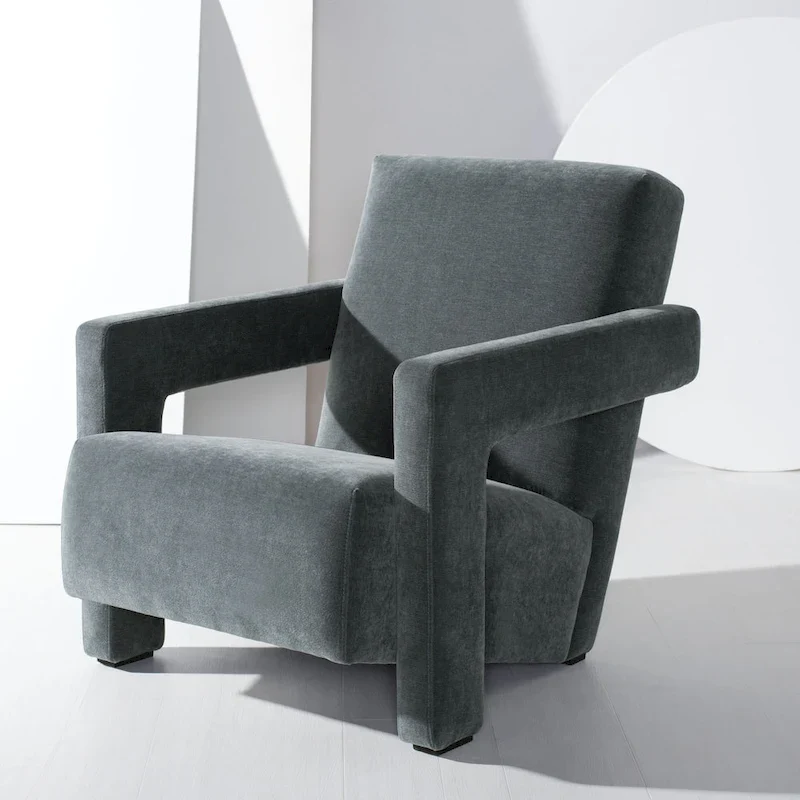 SAFAVIEH Couture Joffrette Modern Velvet Accent Chair - 27 In. W x 35 In. D x 30 In. H - 27Wx35Dx30H