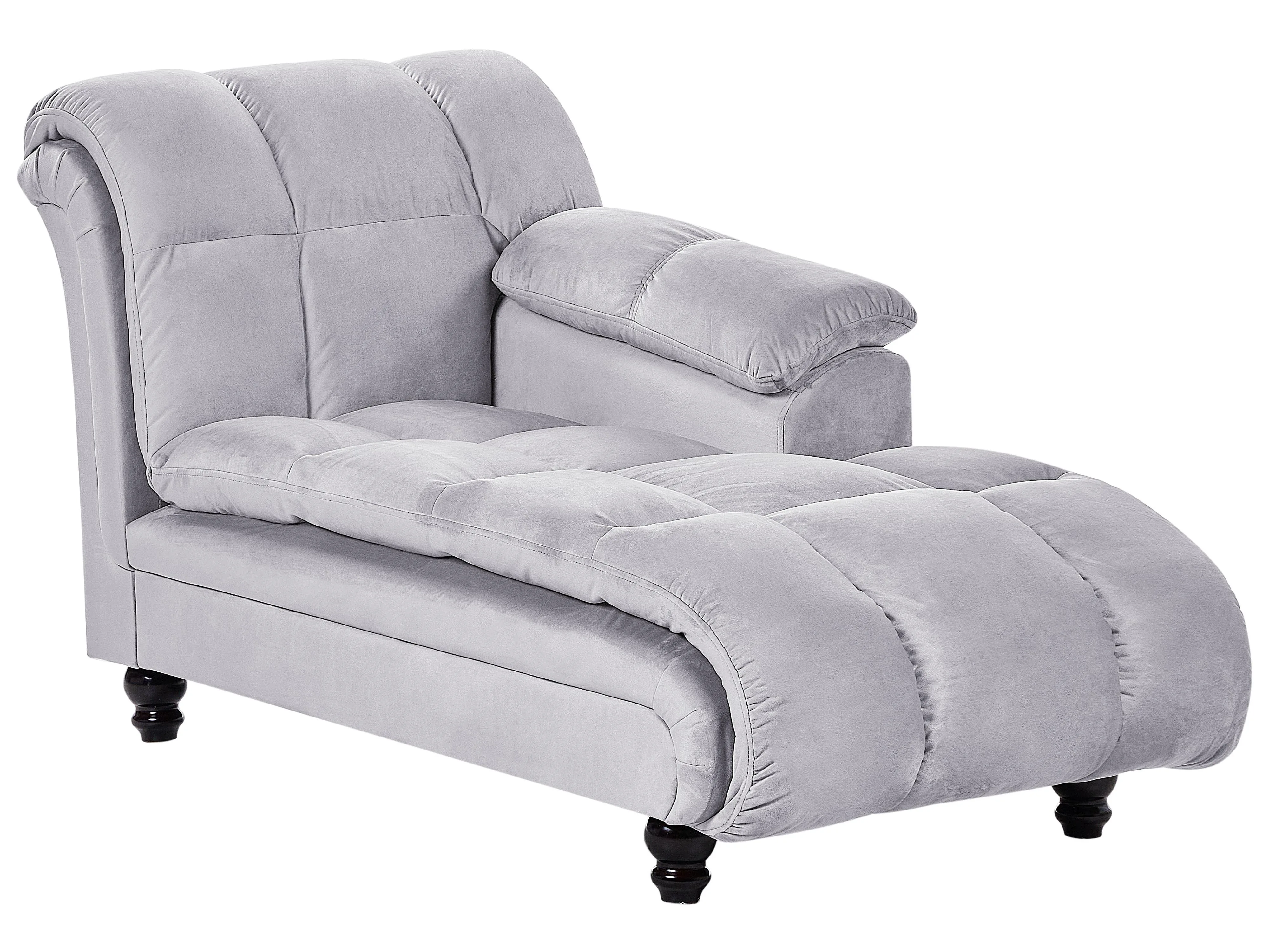Chaise longue versione sinistra Velluto Grigio chiaro