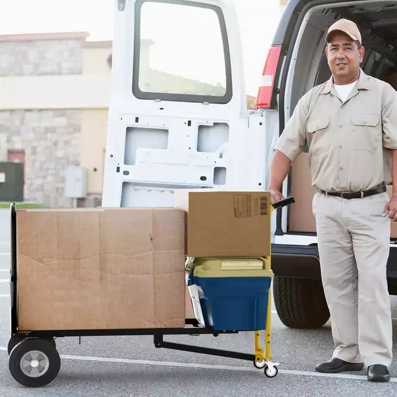 Costway 3-in-1 Convertible Hand Truck with 4 Rubber Wheels 1000 lbs Max Load Capacity