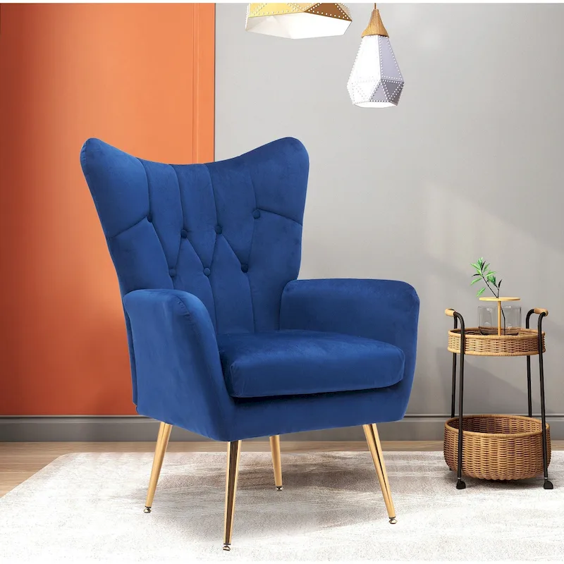 Mid Century Wingback Upholstered Accent Chair