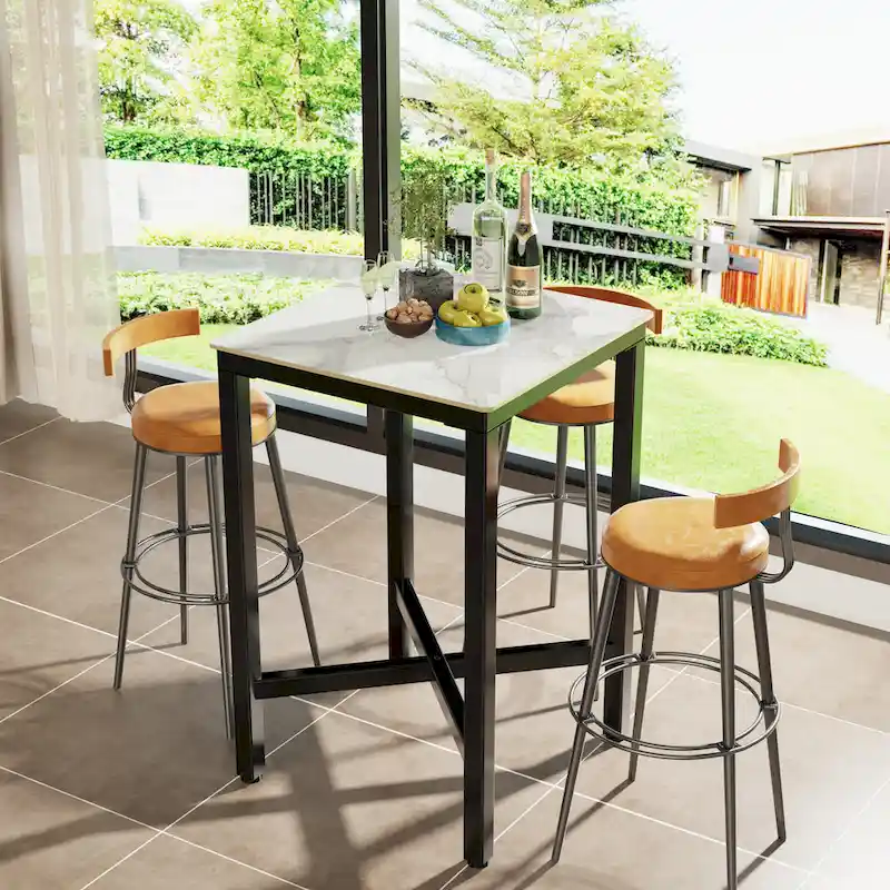 Bar Height 41.4 Dining Table - 27.55x27.55x41.4 inch