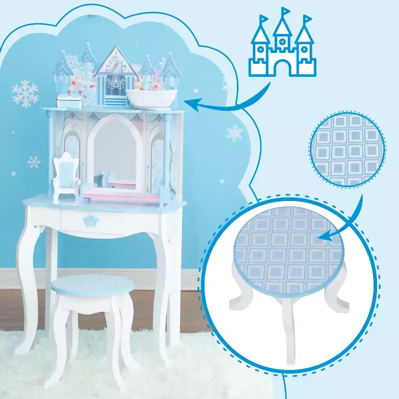 Fantasy Fields by Teamson Kids Dreamland Castle Toy Vanity Set White / Pink