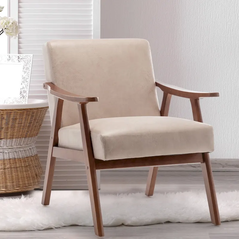 Solid Wood Frame Accent Chair