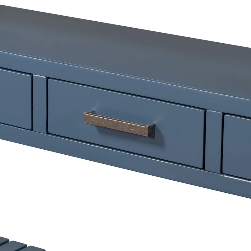 62.2 Modern Console Table with 4 Drawers and 2 Shelves