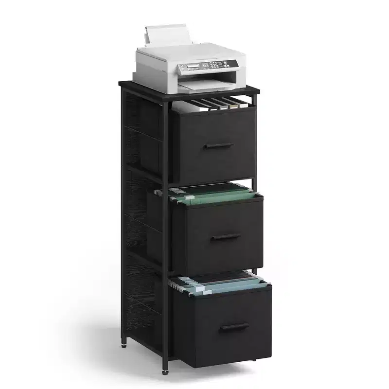 VASAGLE File Cabinet with 3 Drawers, Printer Stand, Cube Storage Shelf, for A4, Letter-Size Files, Hanging File Folders, File Storage Box