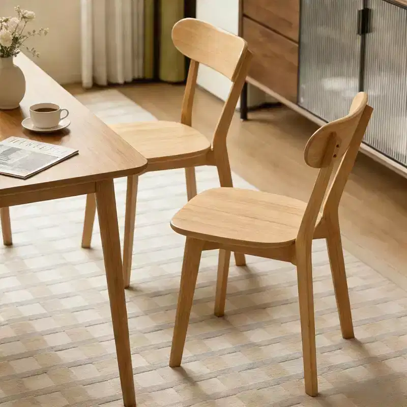 GDFStudio Dalton Mid Century Modern Solid Wood Dining Chairs with Ergonomic Curved Backrest (Set of 2)