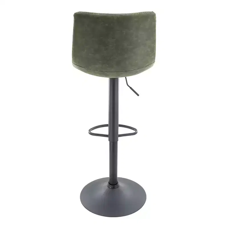 Adjustable Swivel Bar Stool Set of 2 Faux Leather Footrest Counter Height Kitchen