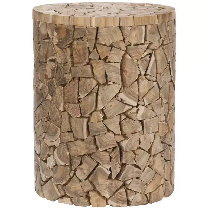 Canyon Round Stool - FOX1000 - Medium Oak - Safavieh Couture