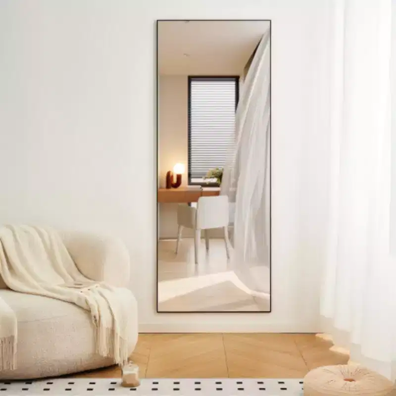 Leaning/Wall Mounted Mirror: High-Def, Shatter-Proof - Ideal for Bedroom, Living Room, Corridor