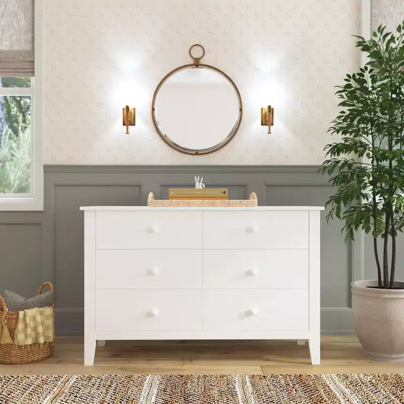 6-Drawer Nursery Dresser, Solid Pine Wood, GREENGUARD Gold Certified