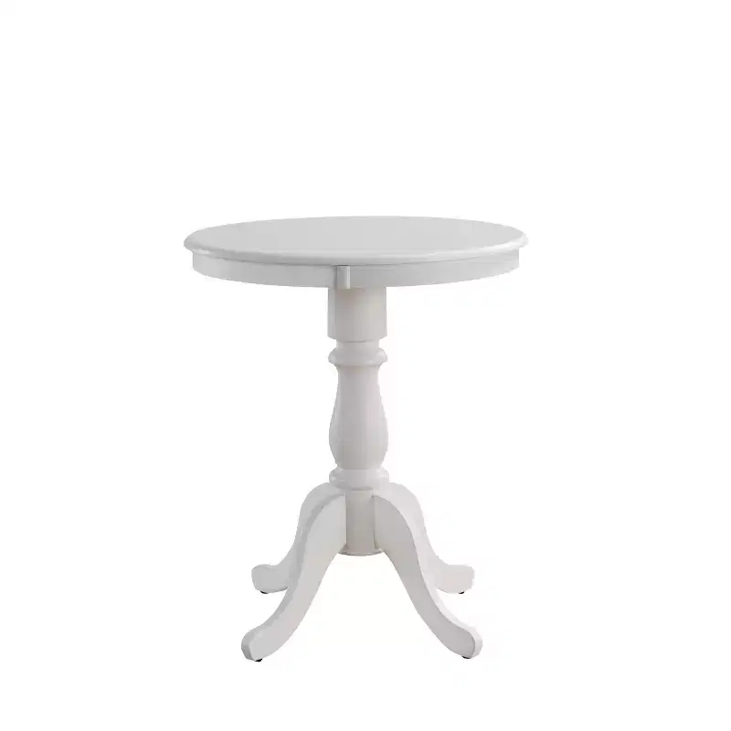 Salem Round Pedestal Bar Table White